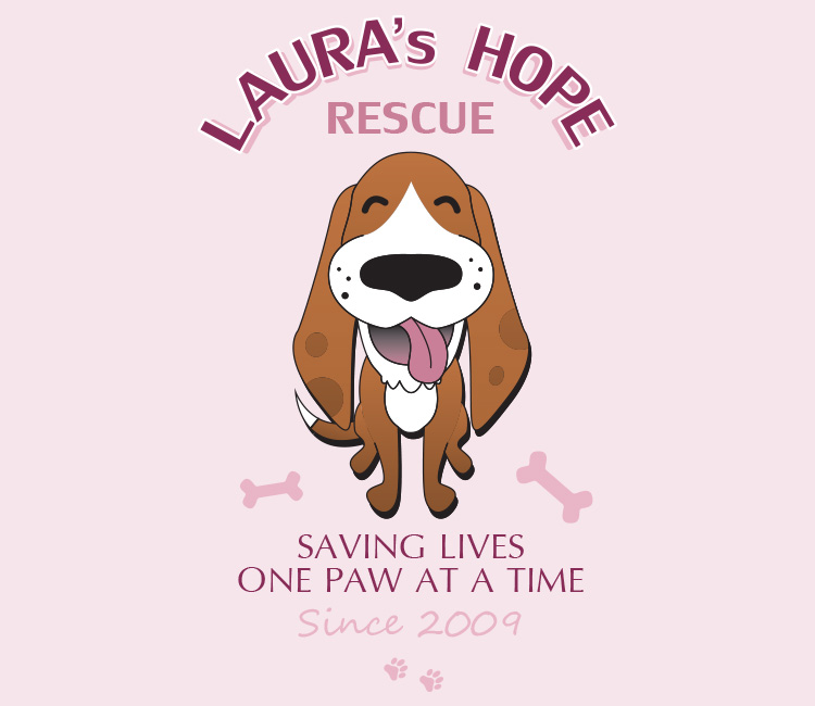 Laura's Hope Rescue - Saving Lives One Paw At A Time - Since 2009 - Branding Logo