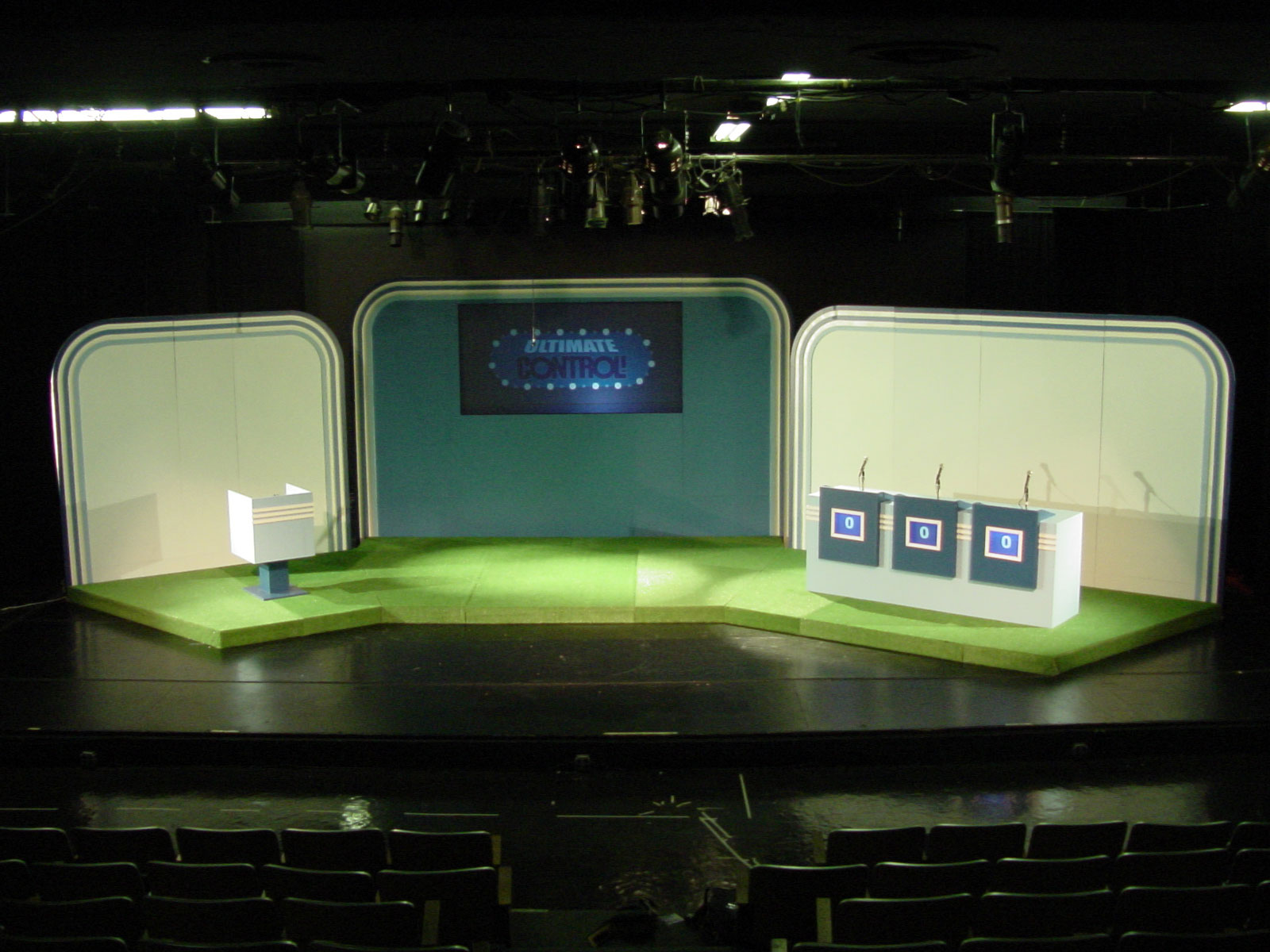 Ultimate Control! - Game Show Stage Construction and Live Performance in 2002 at the Proscenium Theatre at the Drake in Philadelphia PA